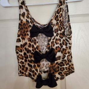 Cheetah print tank crop top